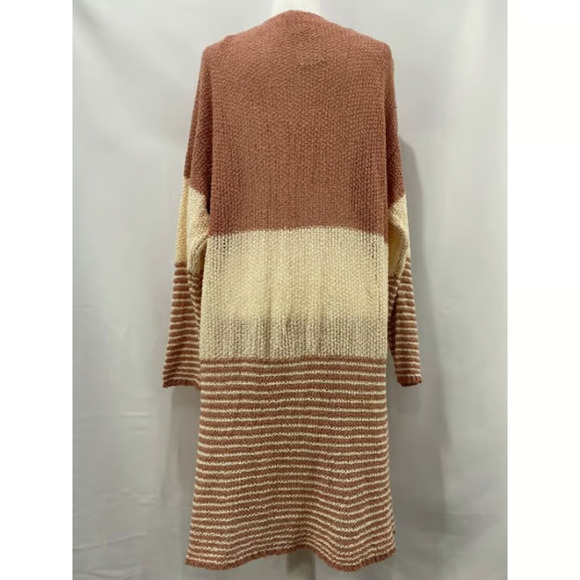 Stitchdrop cardigan women long sweater size XL Apricot Blush Combo A003580 - Picture 3 of 4